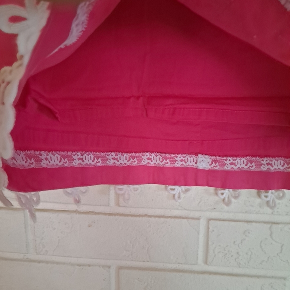 VTG Lily Pulitzer pink lined skirt with white tatting - Picture 3 of 5